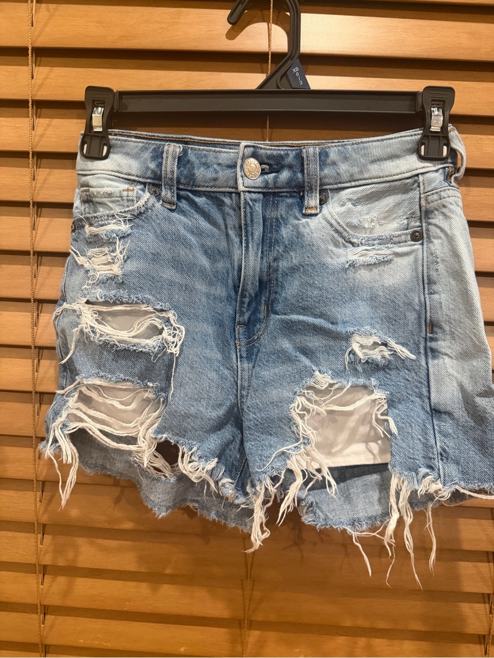 American Eagle Outfitters Distressed Light Blue Denim Cutoff Shorts